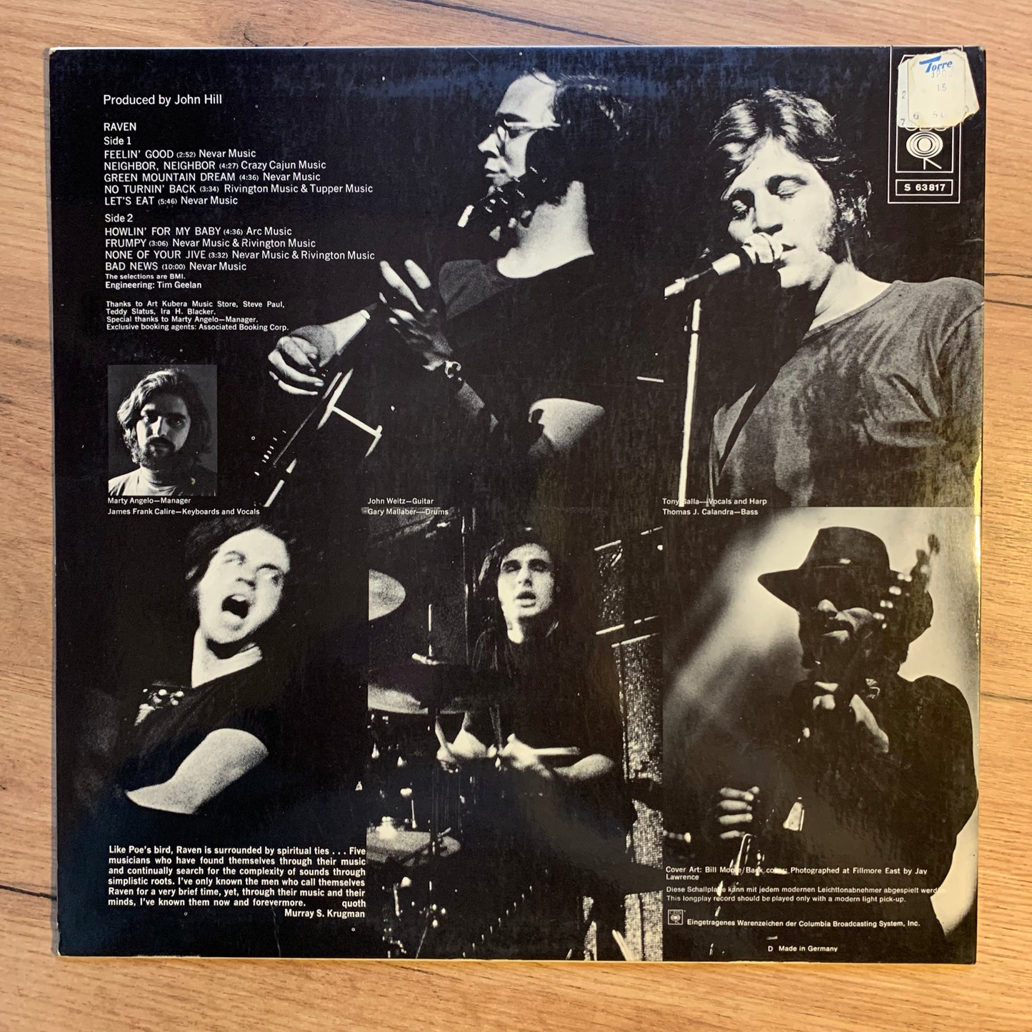 RAVEN - RAVEN...OG GER 1969...VG+/VG+
