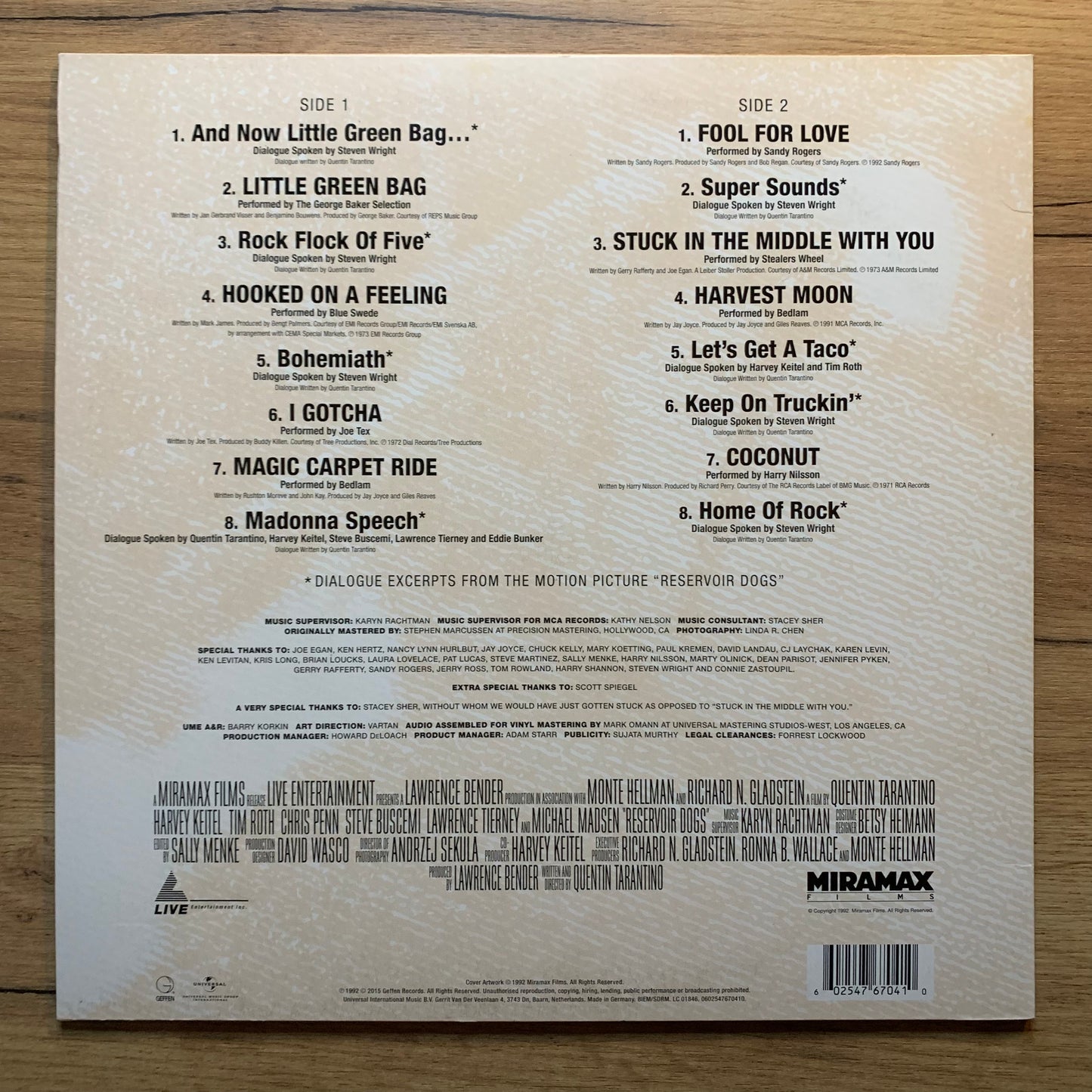 RESERVOIR DOGS ...RE UK 2015...VG+/EX