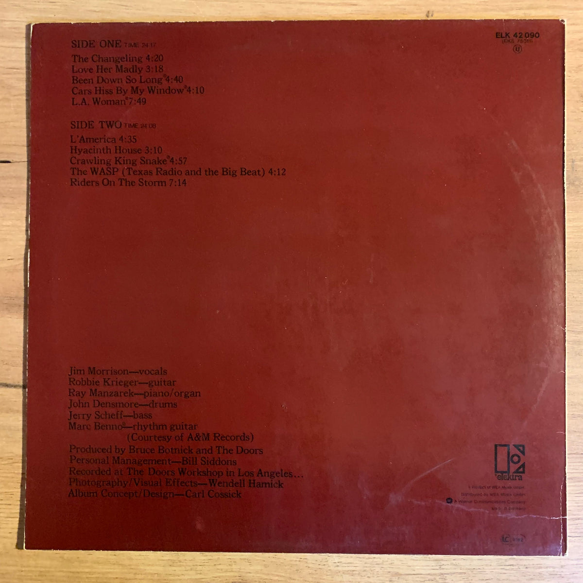 The Doors L.A. Woman, deuxième exemplaire, verso