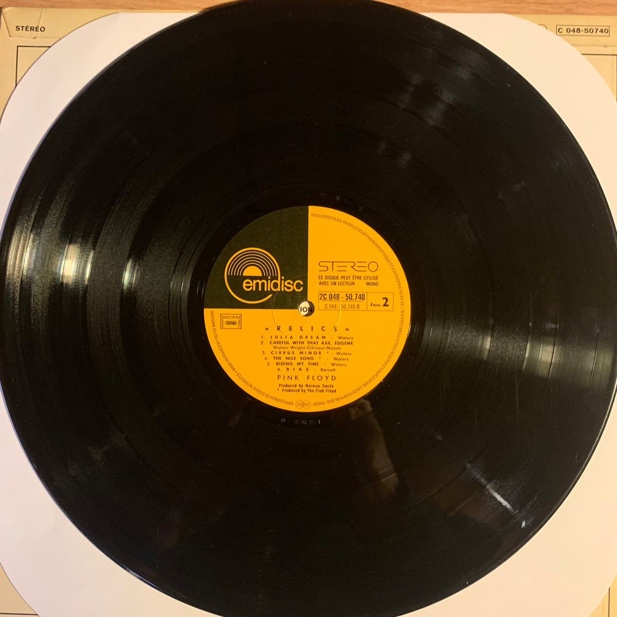 Pink Floyd - Relics, disque Emidisc