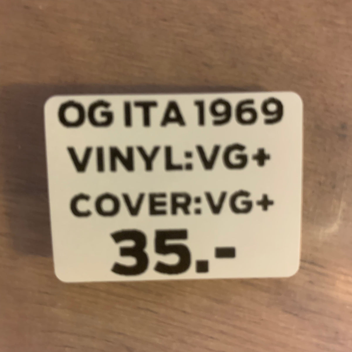 Étiquette état OG ITA 1969 VG+ VG+ 35 CHF