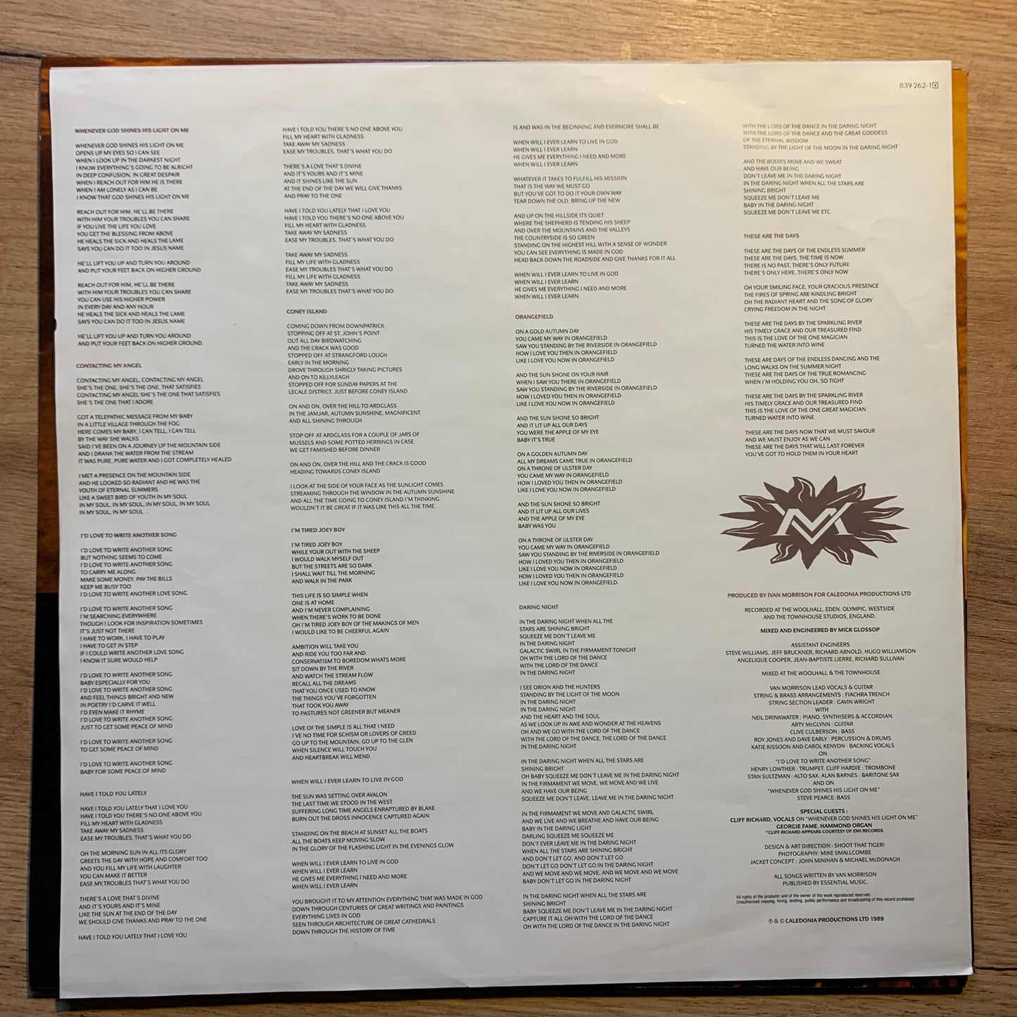 VAN MORRISON - AVALON SUNSET...OG EU 1989...EX/VG+