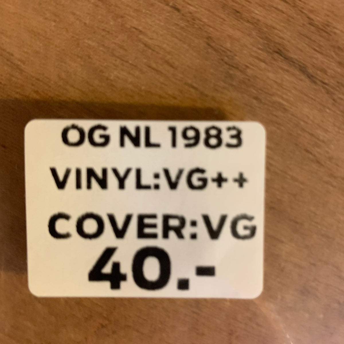 Étiquette OG NL 1983 VG++/VG 40 CHF