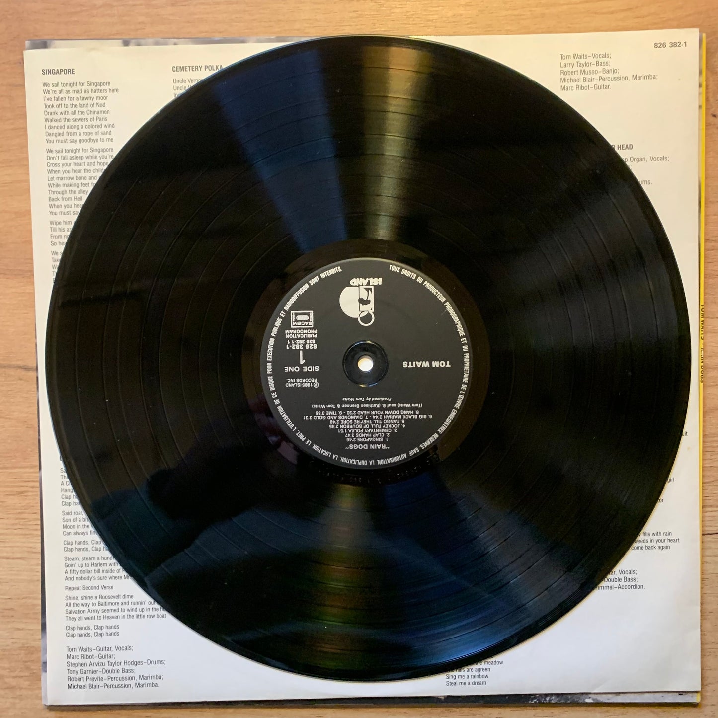TOM WAITS - RAIN DOGS...OG FR 1985...EX/VG+