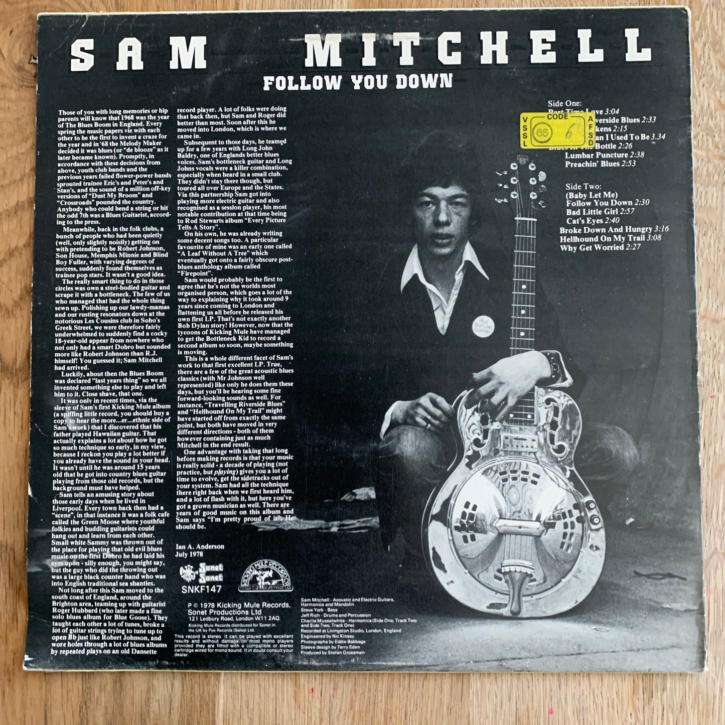 SAM MITCHELL - FOLLOW...OG UK 1978...VG++/VG+