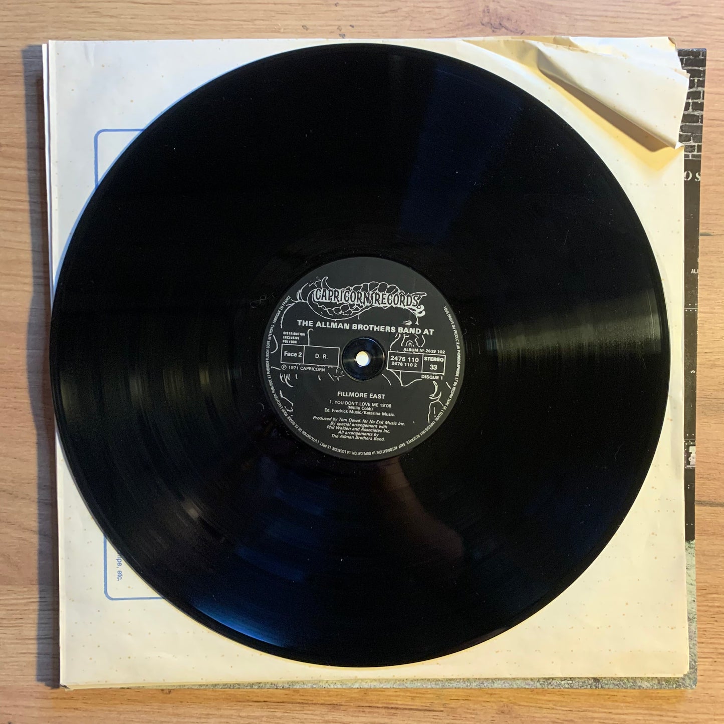 THE ALLMAN BROTHERS BAND - AT FILLMORE EAST...RE FR...VG++/EX