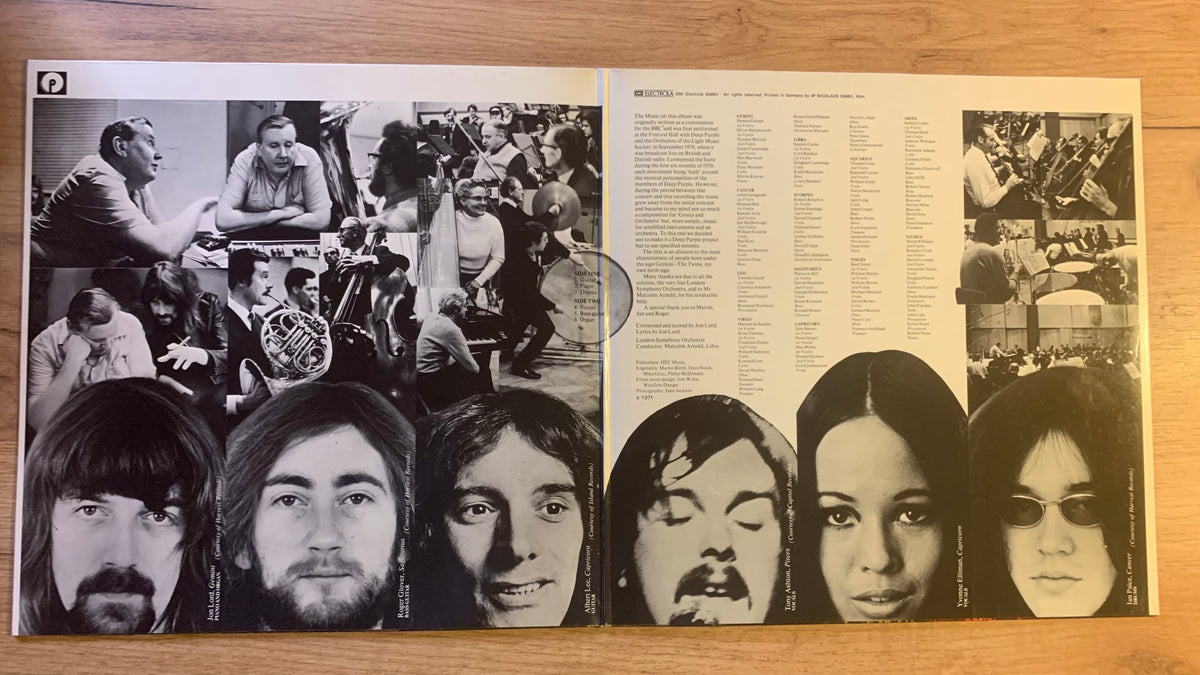 Jon Lord Gemini Suite : intérieur de la pochette ouvrante