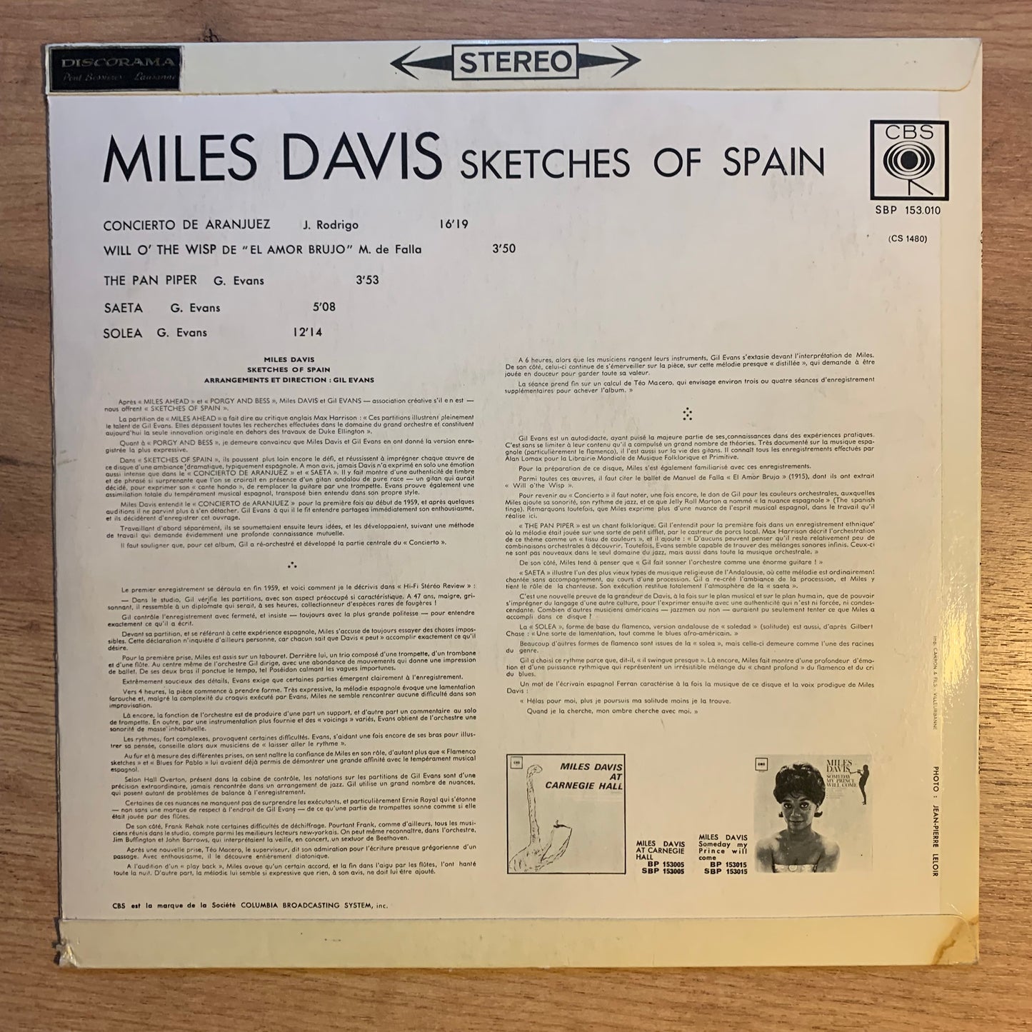MILES DAVIS - SKETCHES OF SPAIN...RE FR 1963...VG/VG