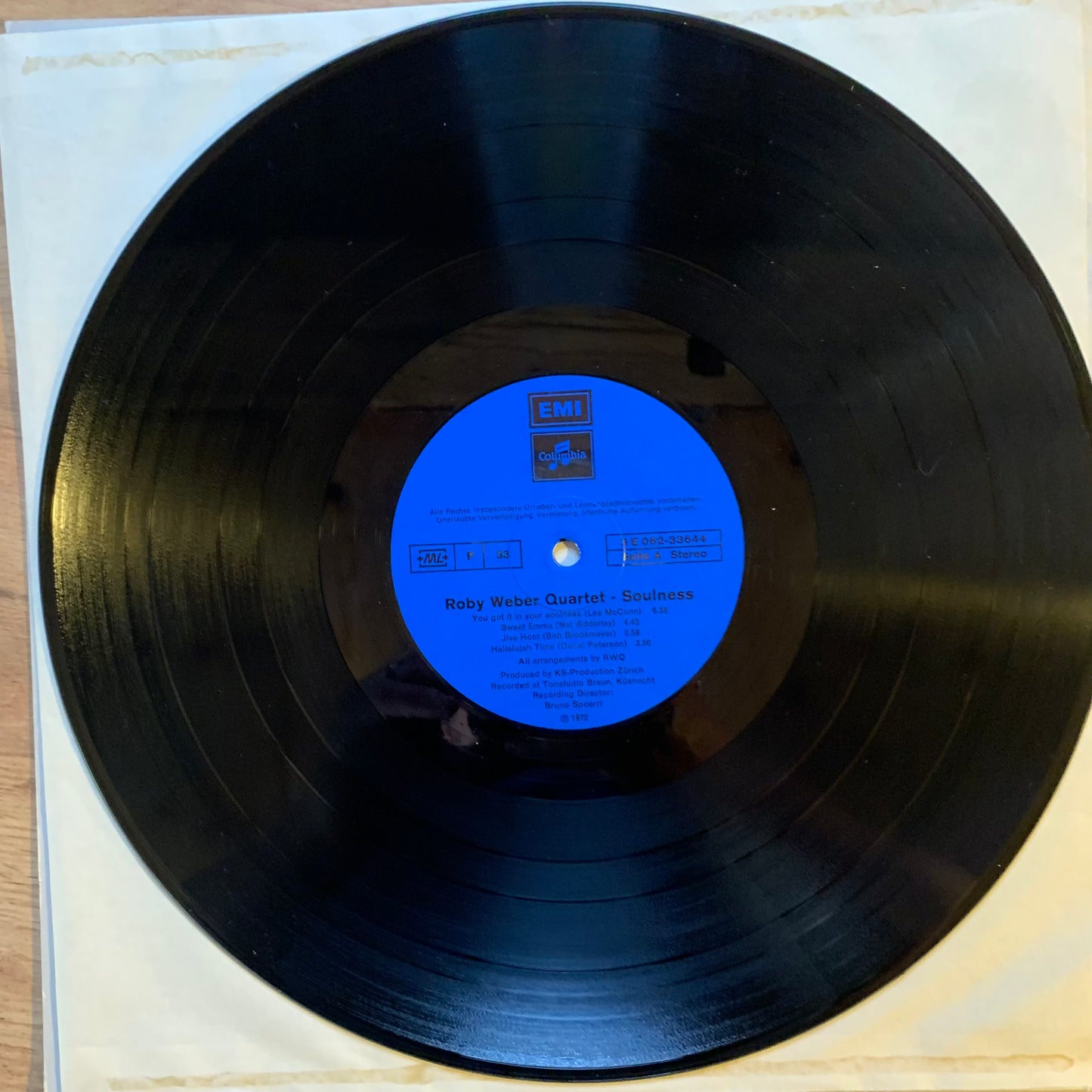 ROBY WEBER QUARTET - SOULNESS...OG SUI 1972...EX/EX