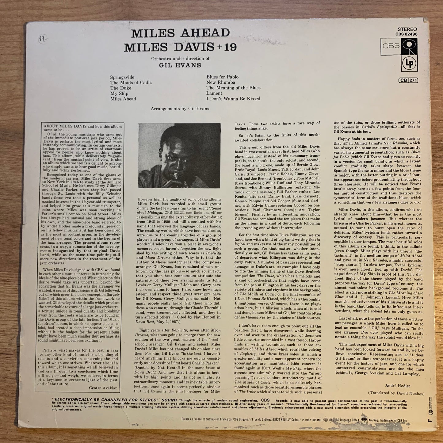 MILES DAVIS - MILES AHEAD...RE FR 1981...VG+/VG+