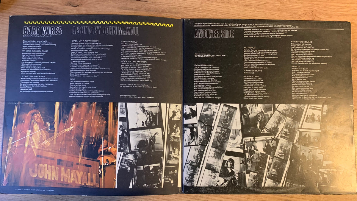 Bare Wires : intérieur de la pochette ouvrante