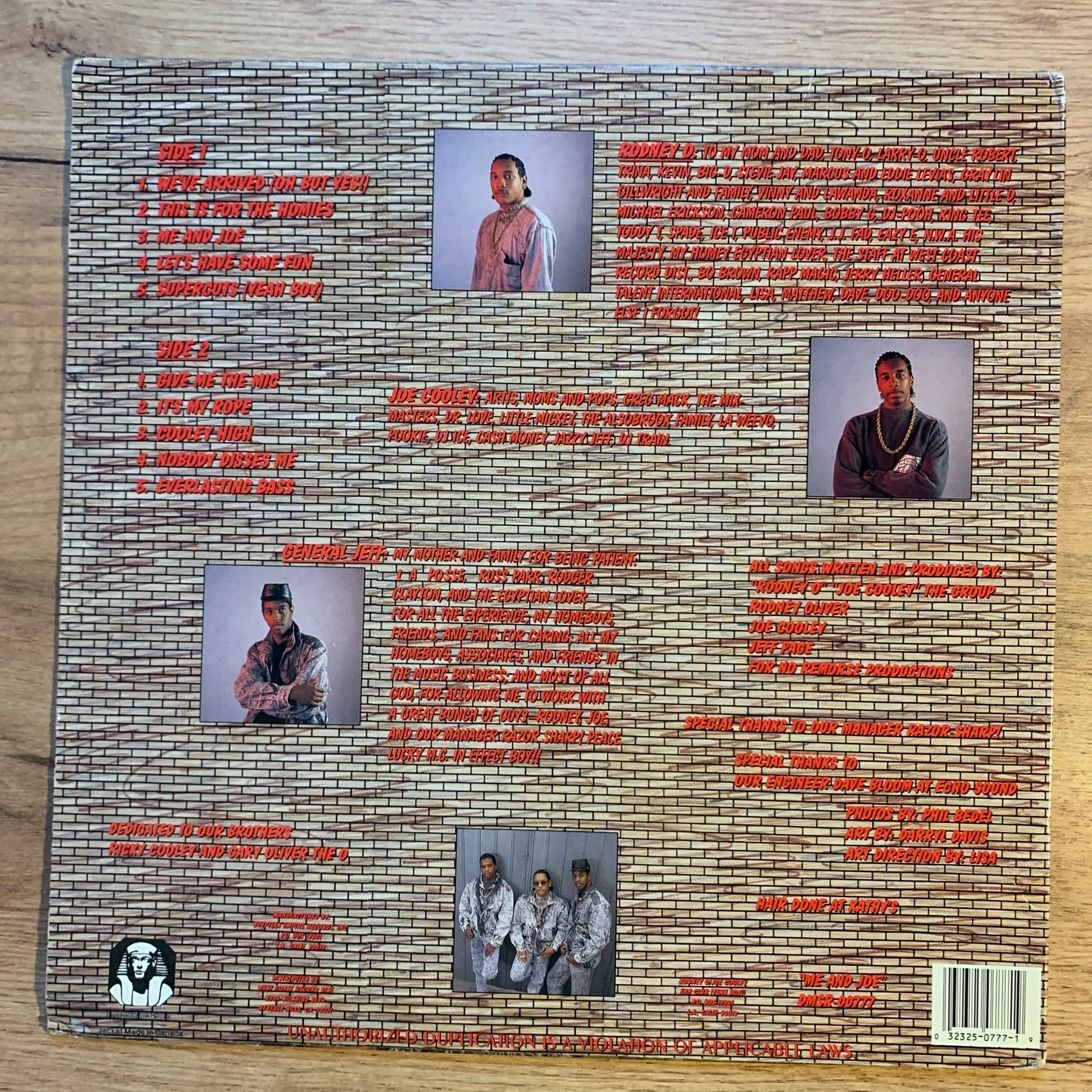 RODNEY O & JOE COOLEY - ME AND JOE...OG US 1988...VG+/VG+