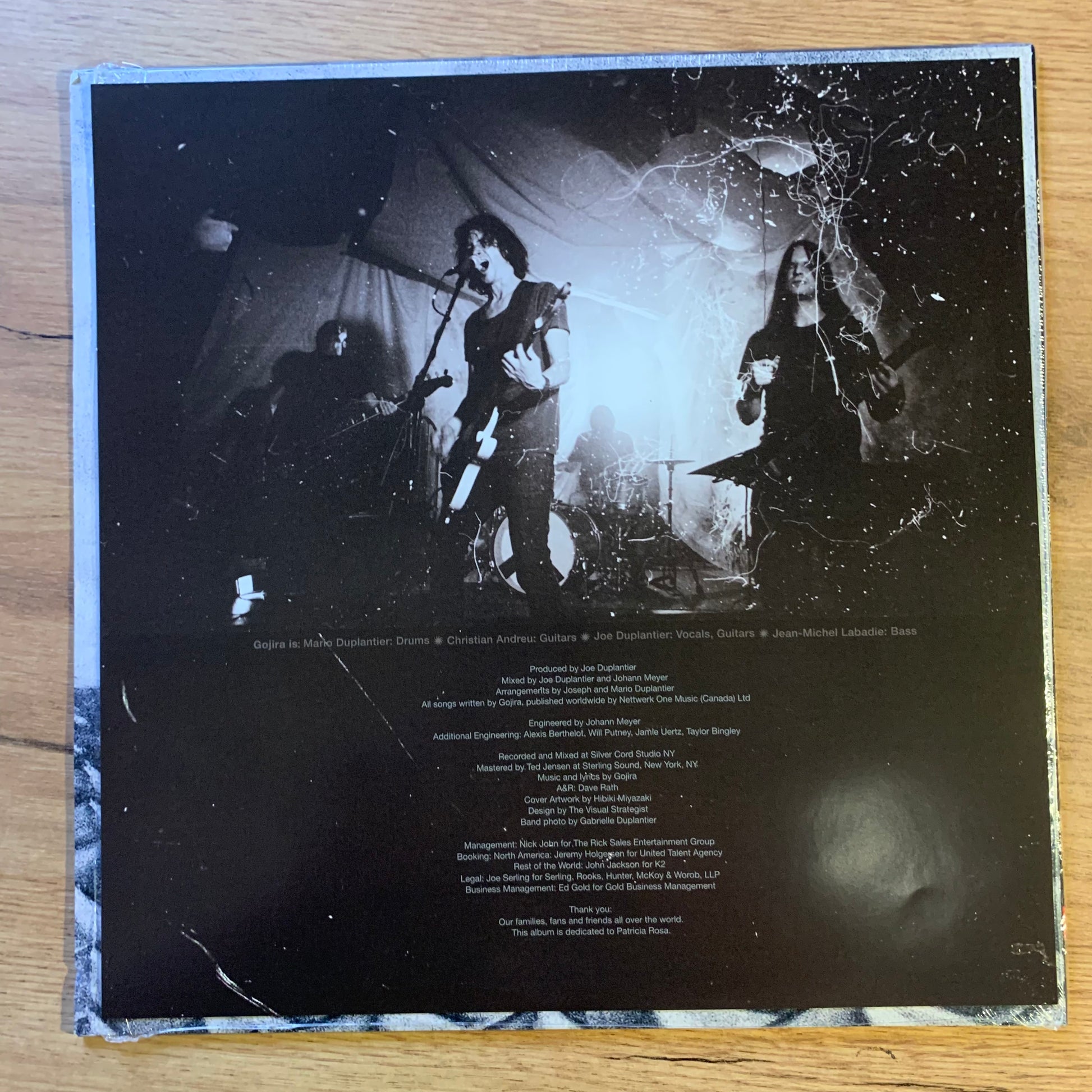 Inner sleeve credits - Gojira Magma Gold Vinyl