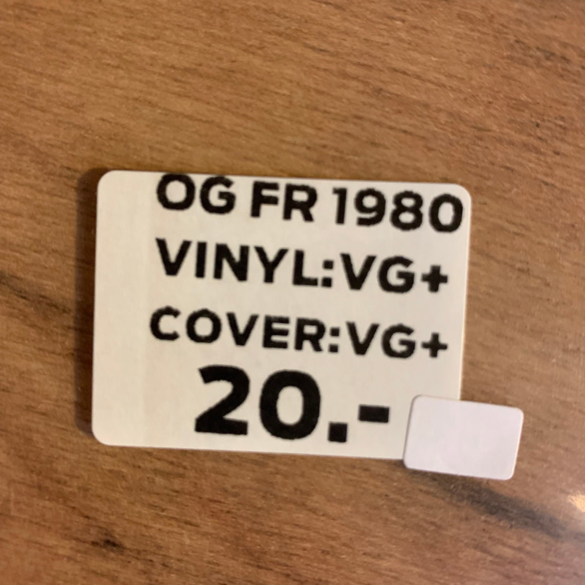 Étiquette OG FR 1980, disque VG+, pochette VG+, 20 CHF