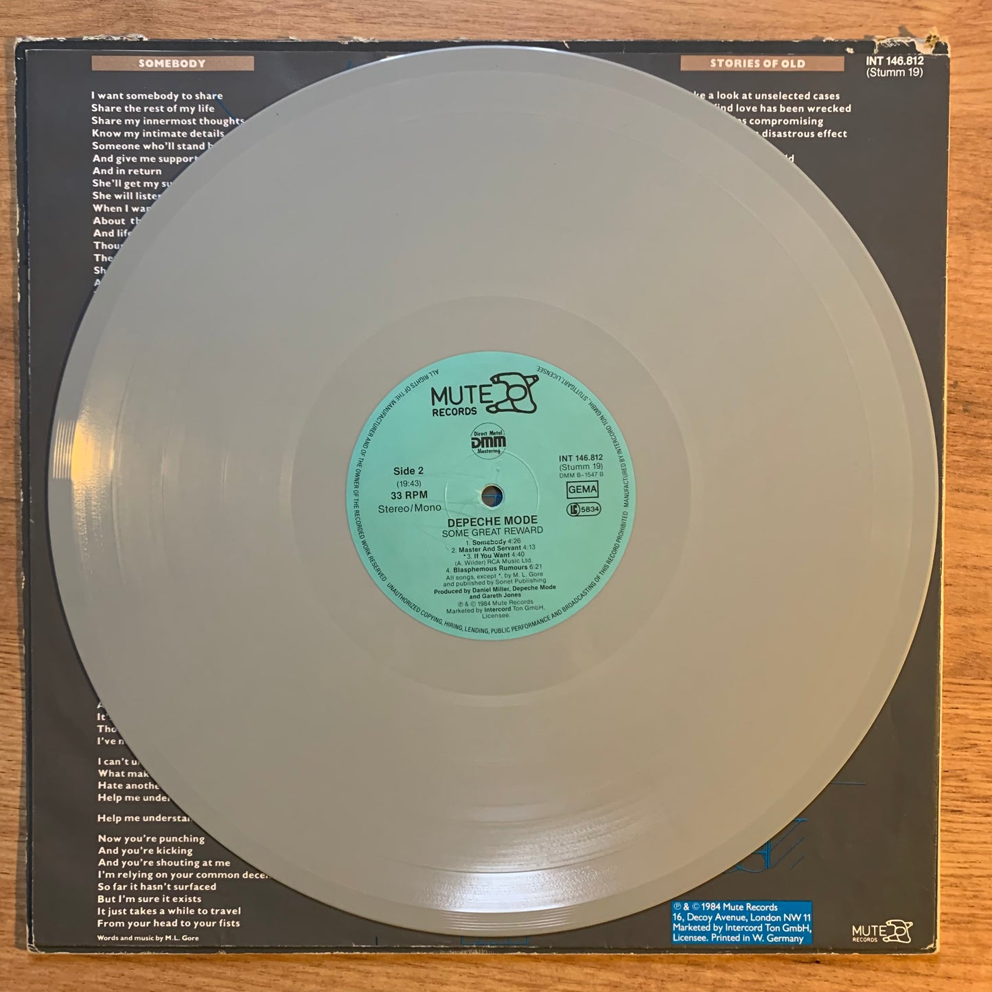 DEPECHE MODE - SOME GREAT REWARD...OG GER 1984...VG+/VG
