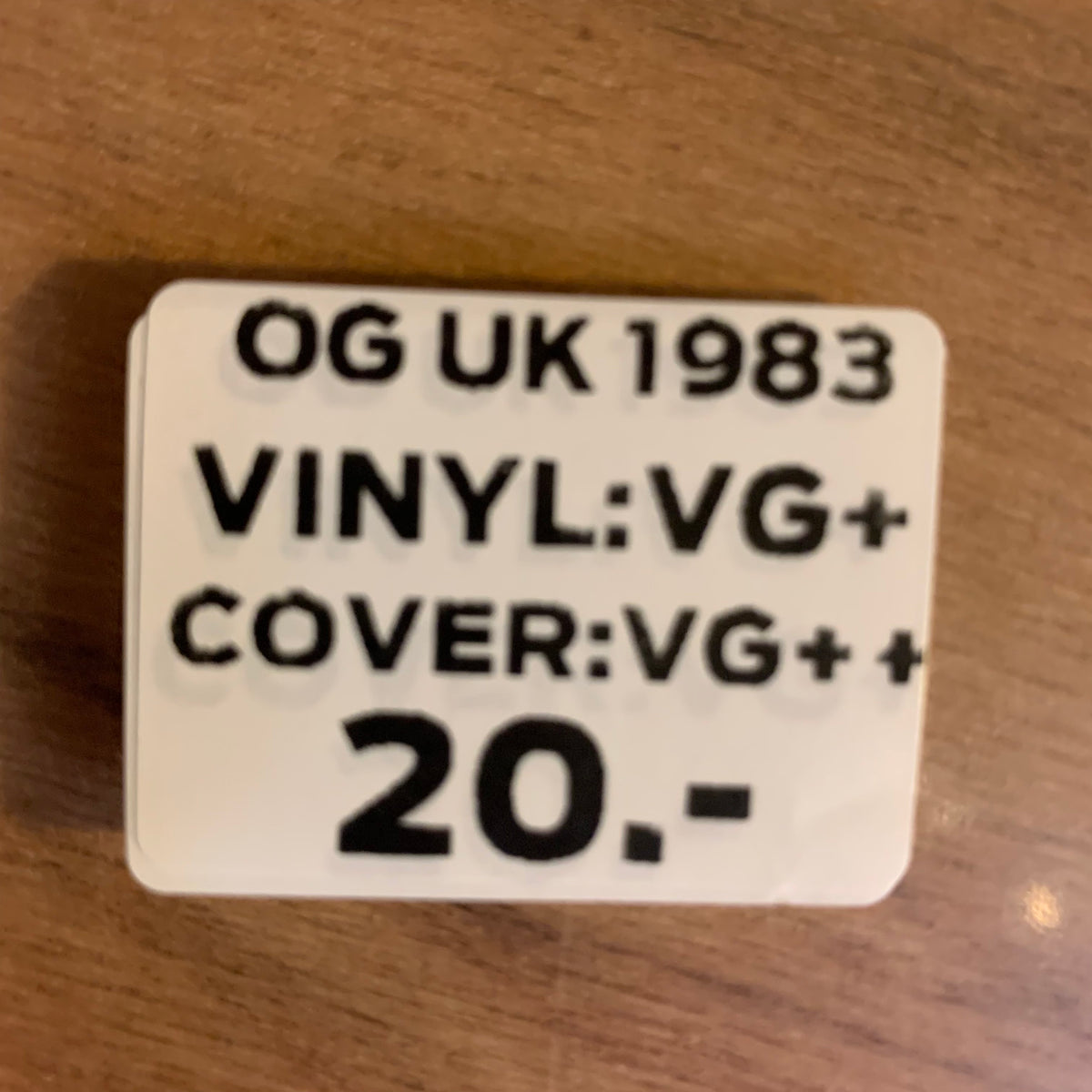 Étiquette OG UK 1983 VG+/VG++ 20 CHF