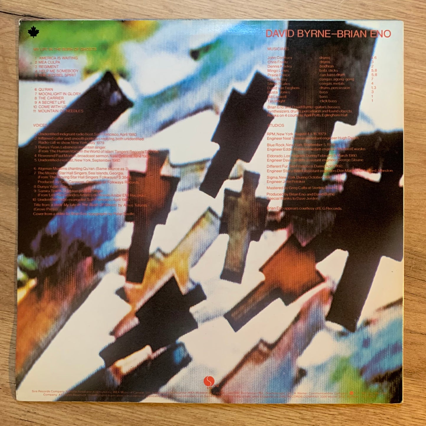 BRIAN ENO - MY LIFE IN THE BUSH OF GHOSTS...OG CAN 1981...VG+/VG+