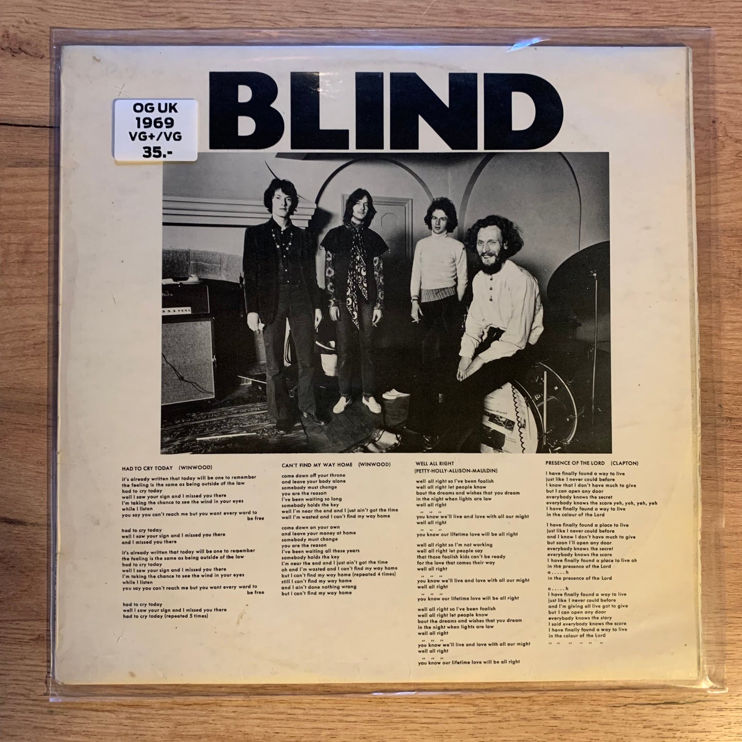 Blind Faith – Blind Faith...OG UK 1969...VG+/VG