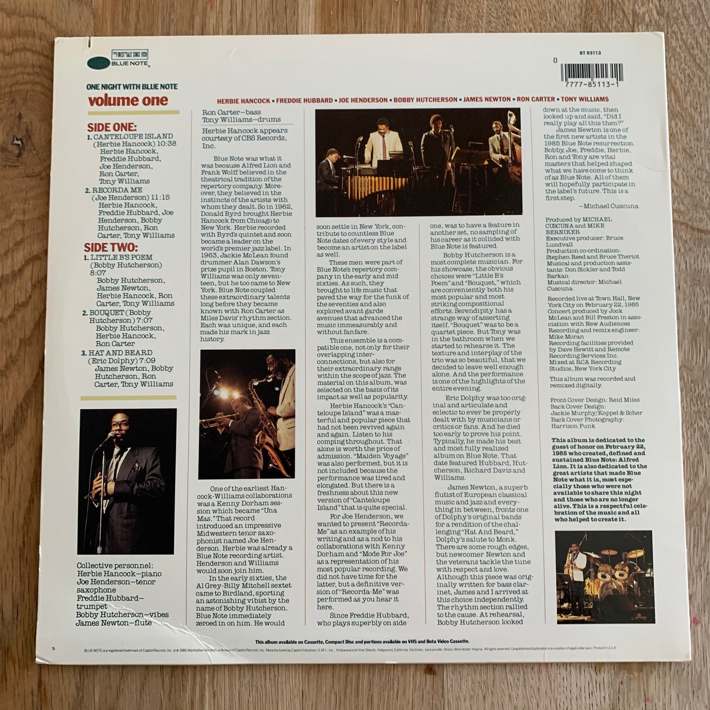 ONE NIGHT WITH BLUE NOTE VOL. 1...COMPIL US 1985...VG++/VG+