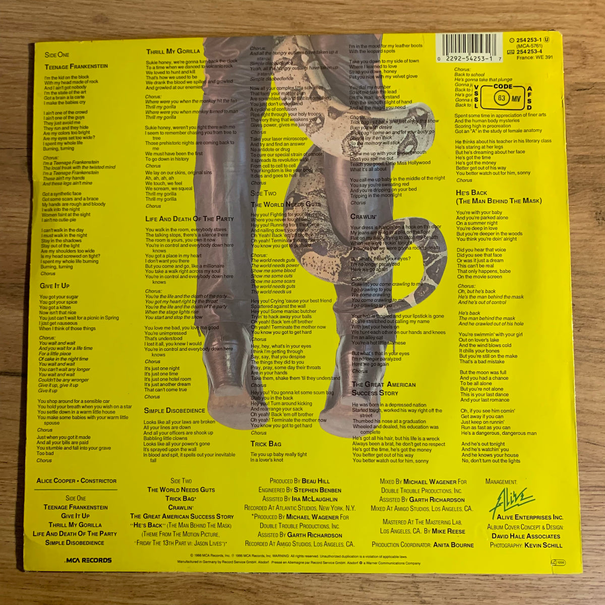 Alice Cooper Constrictor - verso paroles