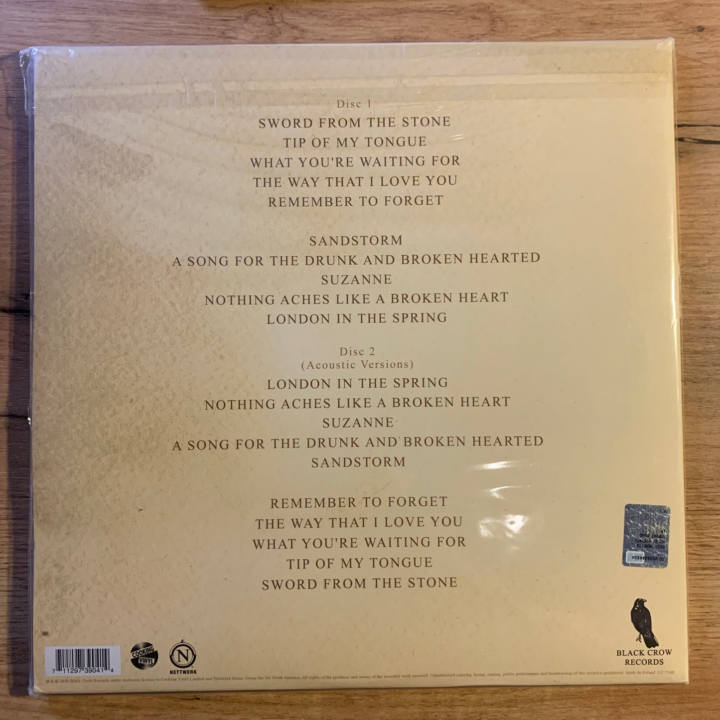 Verso pochette - Passenger Songs For The Drunk And Broken Hearted tracklist 2xLP