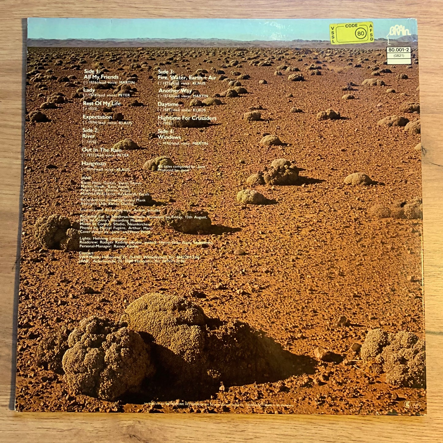 JANE - LIVE AT HOME...OG GER 1978...VG/VG+