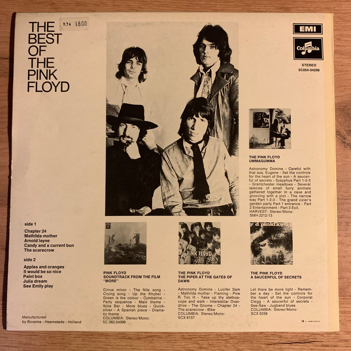 Pink Floyd - The Best of the Pink Floyd, pochette verso