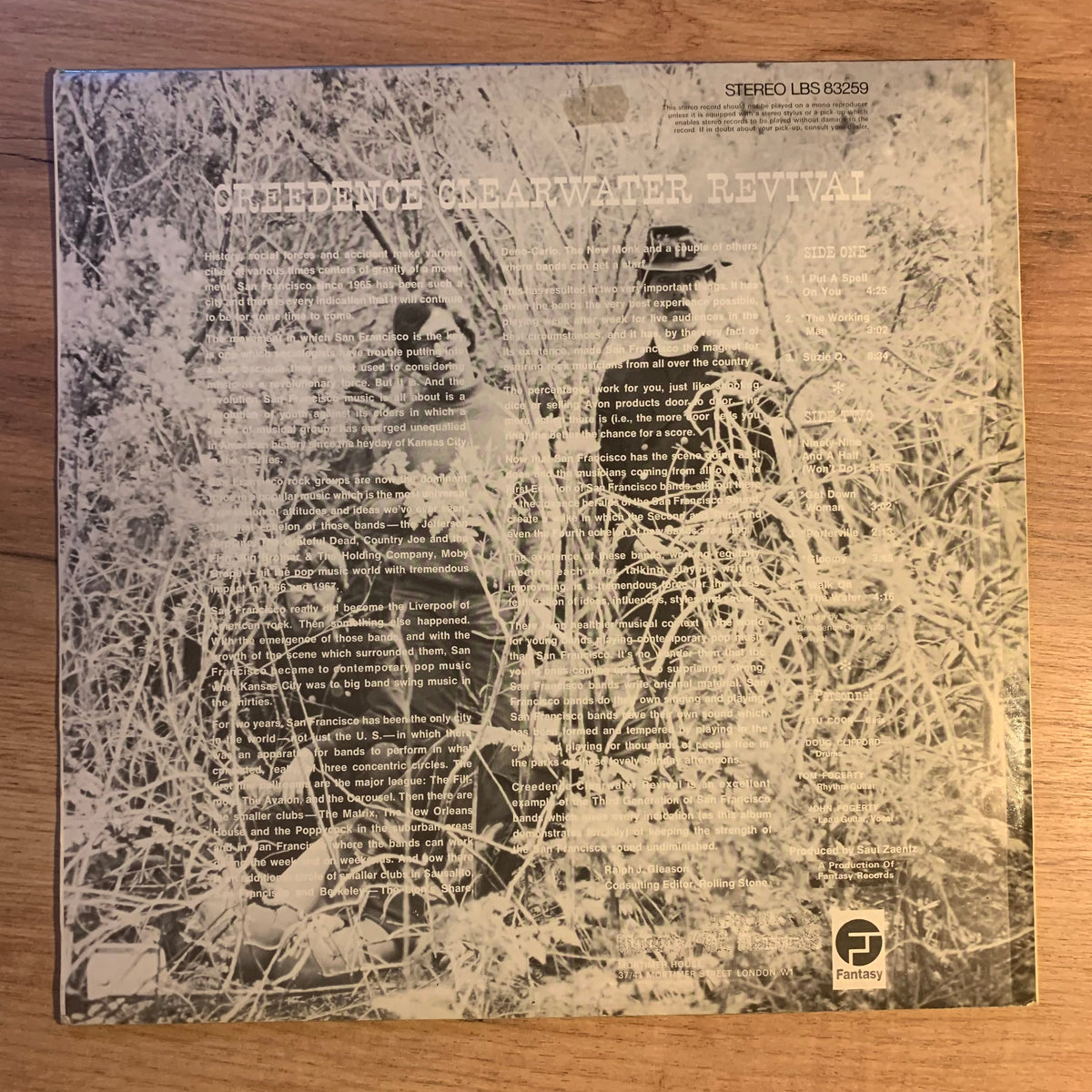 Creedence Clearwater Revival pochette verso
