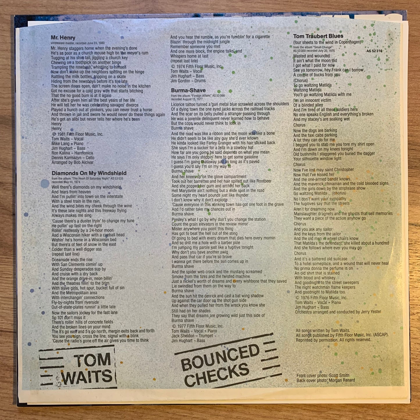 TOM WAITS - BOUNCED CHECKS...RE GER 1981...EX/VG
