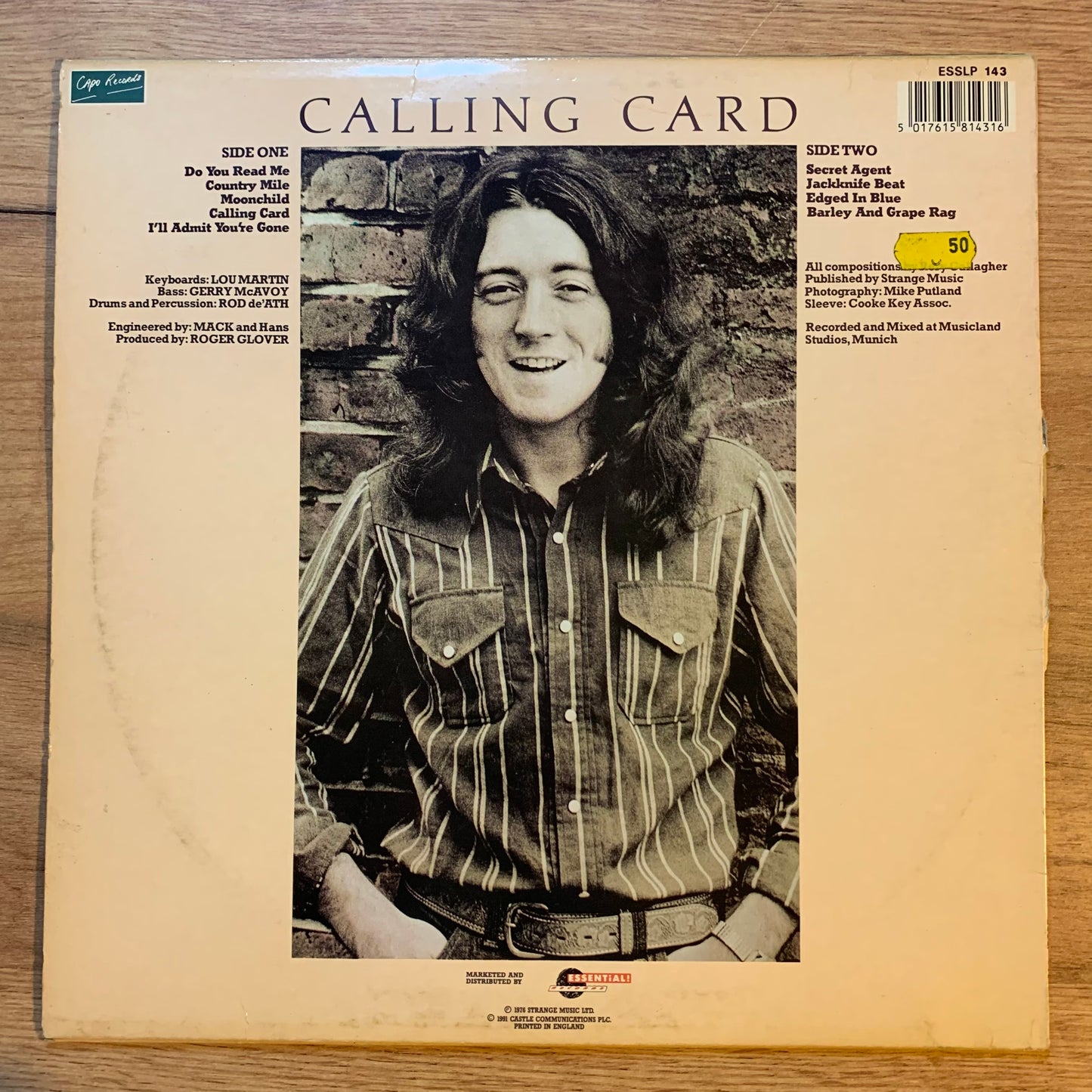 RORY GALLAGHER - CALLING CARD...RE UK 1991...VG+/VG+