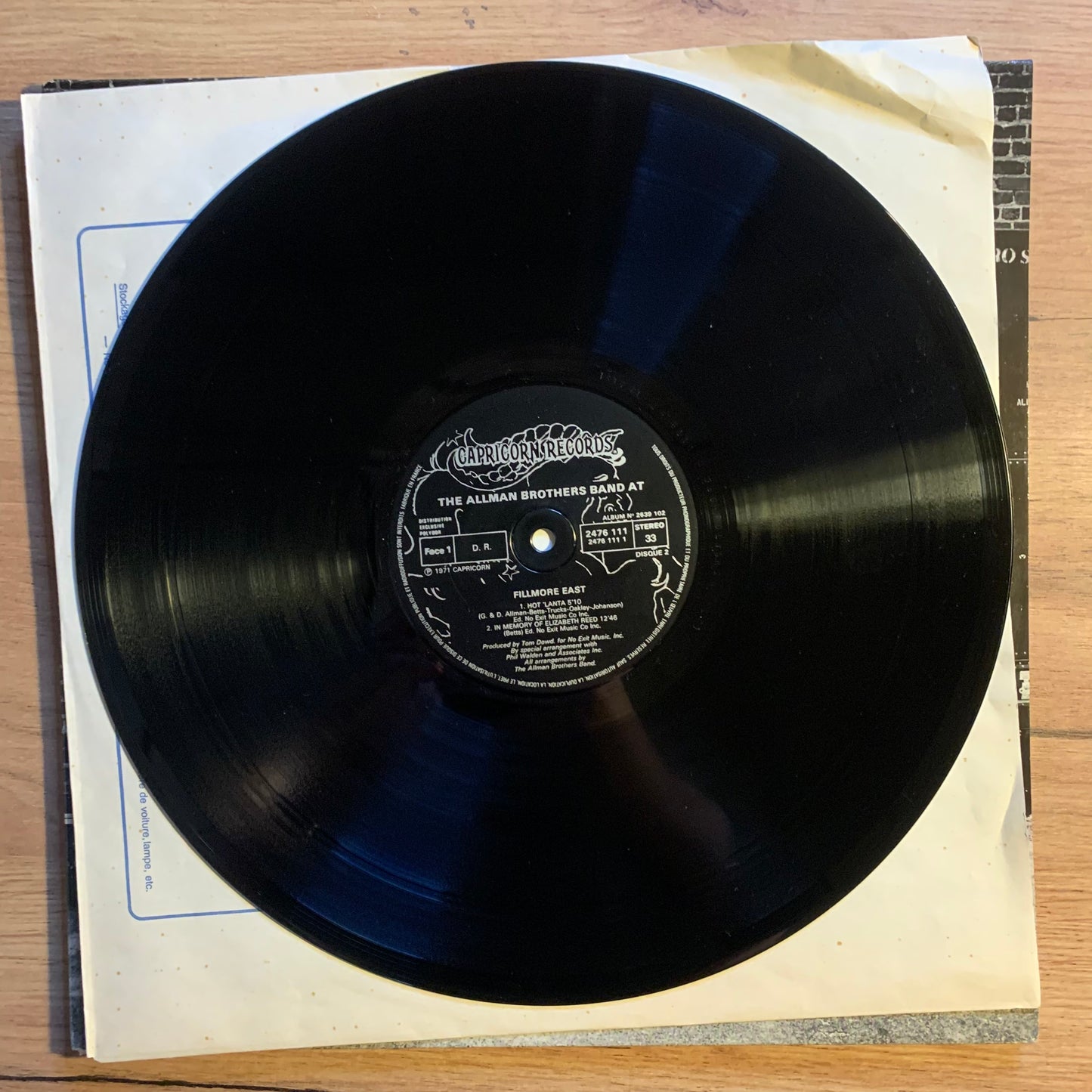 THE ALLMAN BROTHERS BAND - AT FILLMORE EAST...RE FR...VG++/EX