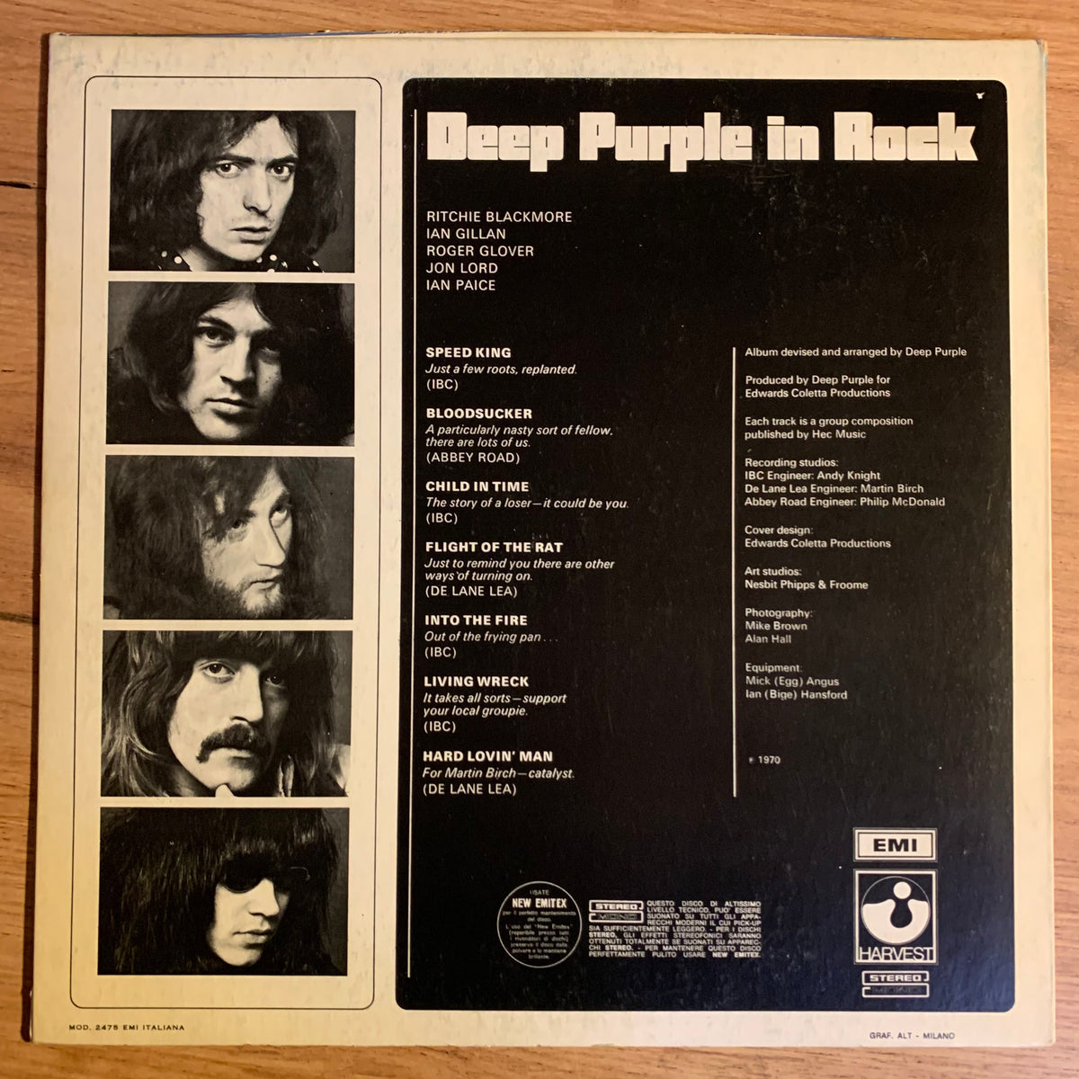 Deep Purple In Rock - pochette verso