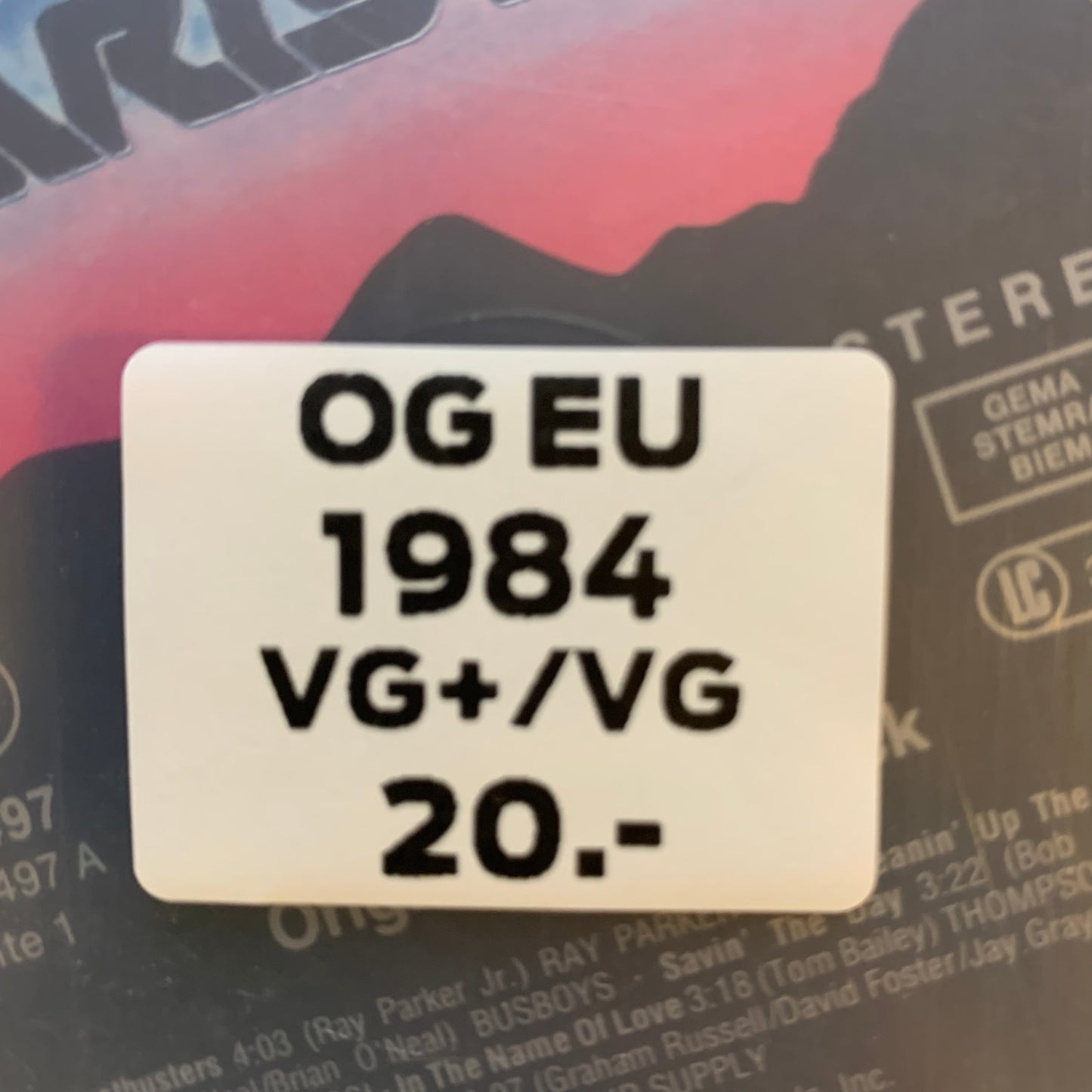 GHOSTBUSTERS - ORIGINAL SOUNDTRACK ALBUM...OG EU 1984...VG+/VG