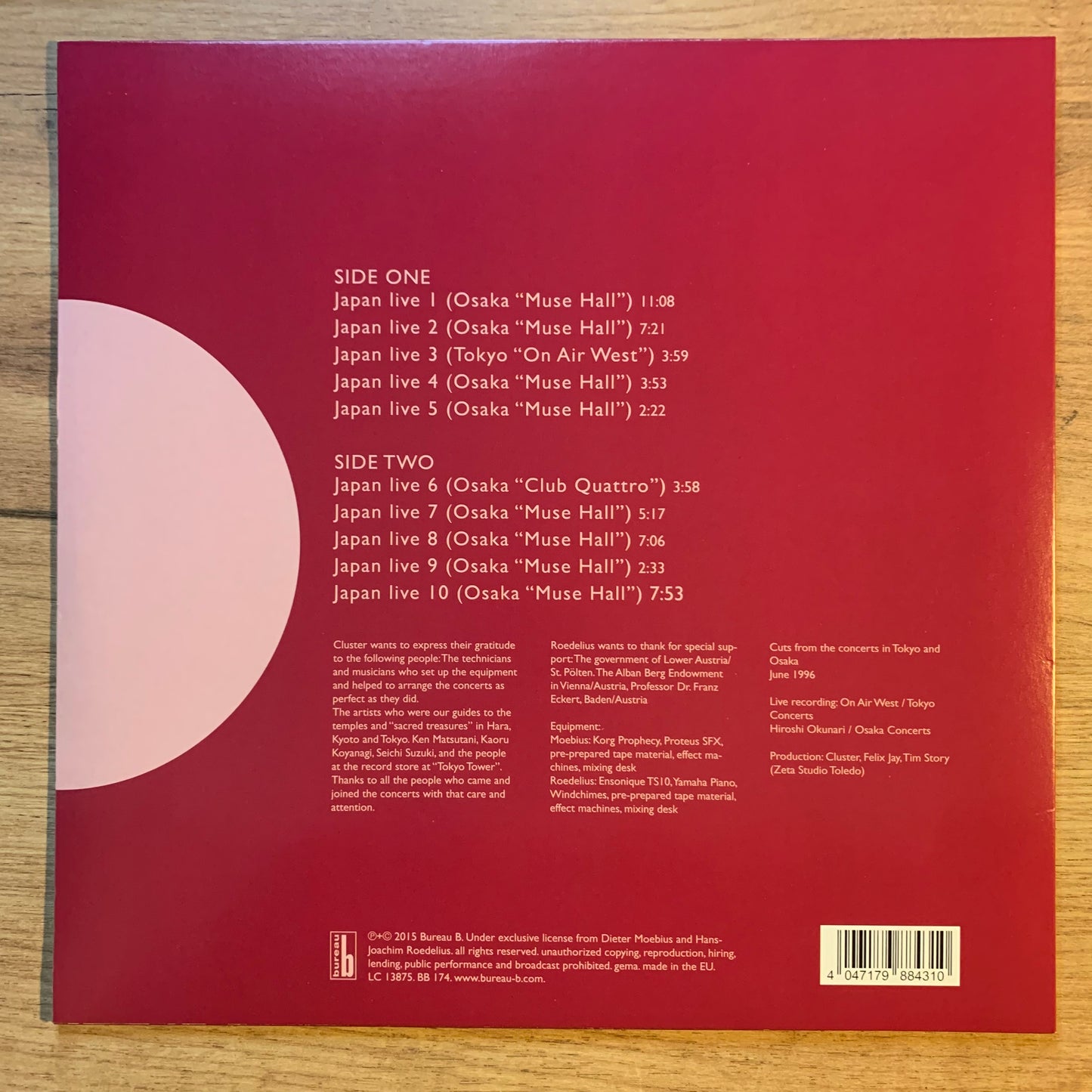 CLUSTER - JAPAN LIVE...RE GER 2015...VG+/EX
