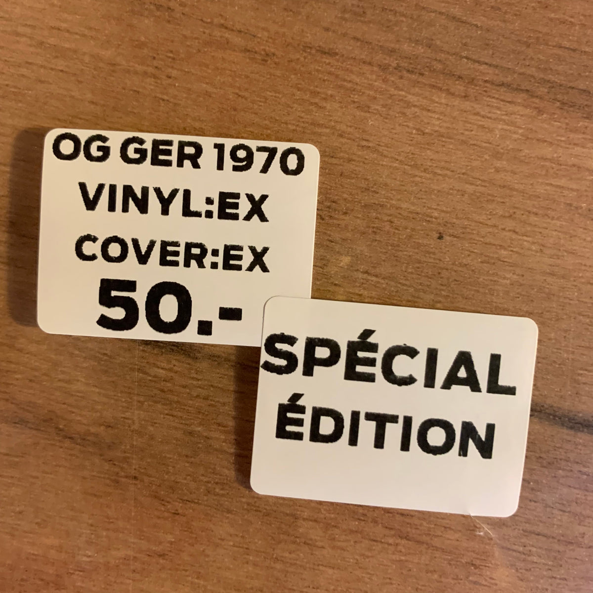 Étiquette OG GER 1970, édition spéciale, disque EX, pochette EX, 50 CHF