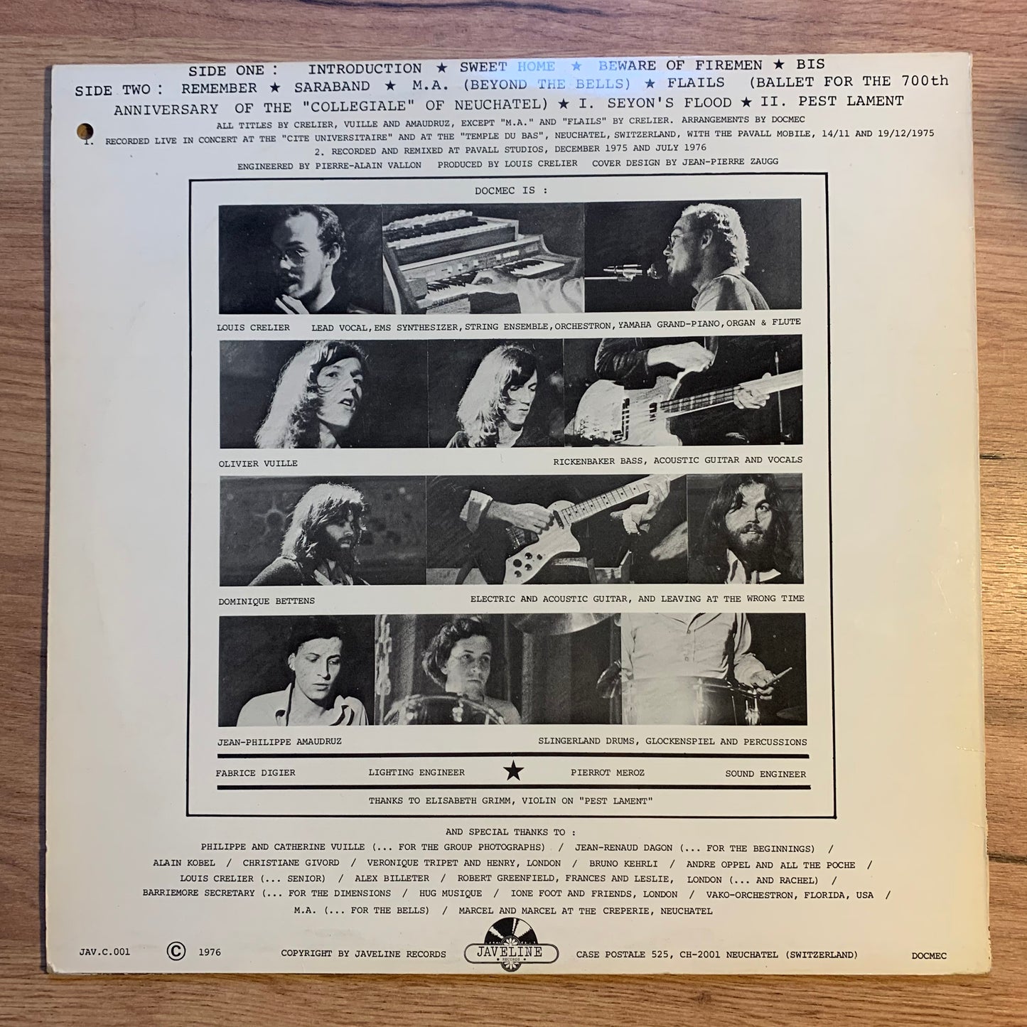 DOCMEC - OBJET NON IDENTIFIÉ...OG SUI 1976...VG++/VG+