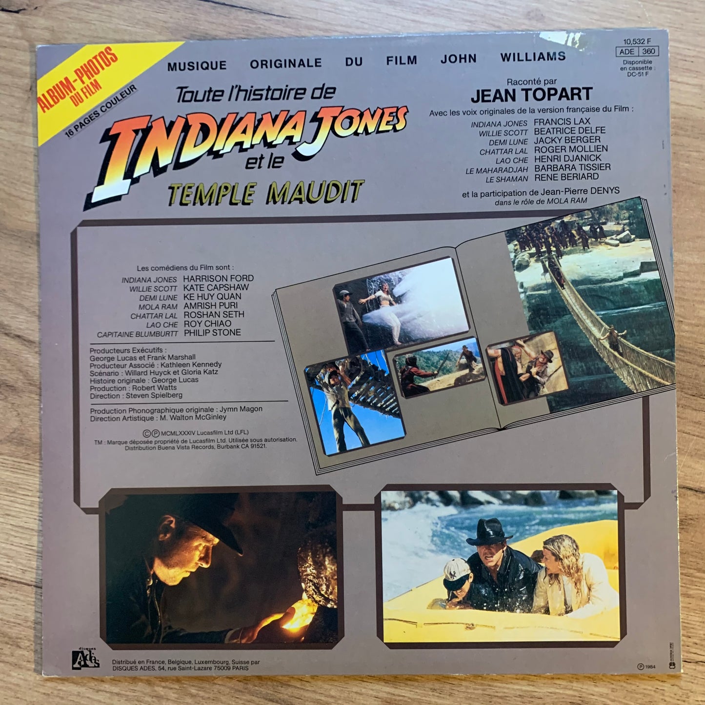 JOHN WILLIAMS - INDIANA JONES ET LE TEMPLE MAUDIT...OG FR 1984...EX/EX