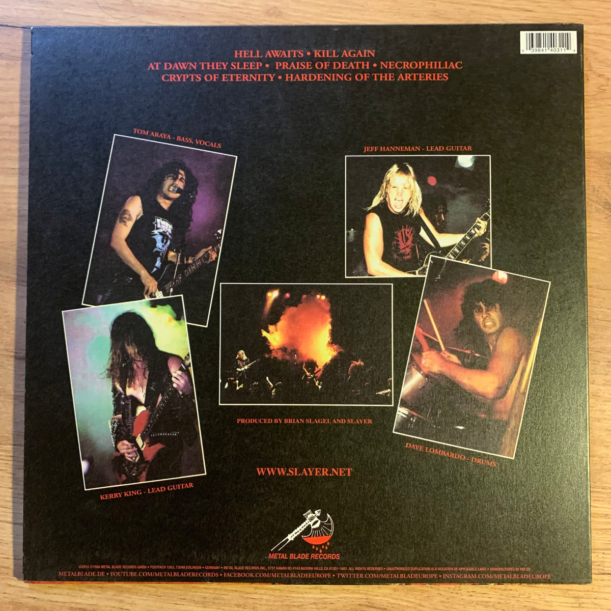 Étiquette indiquant RE EU 2016, vinyle EX, pochette EX et prix 25