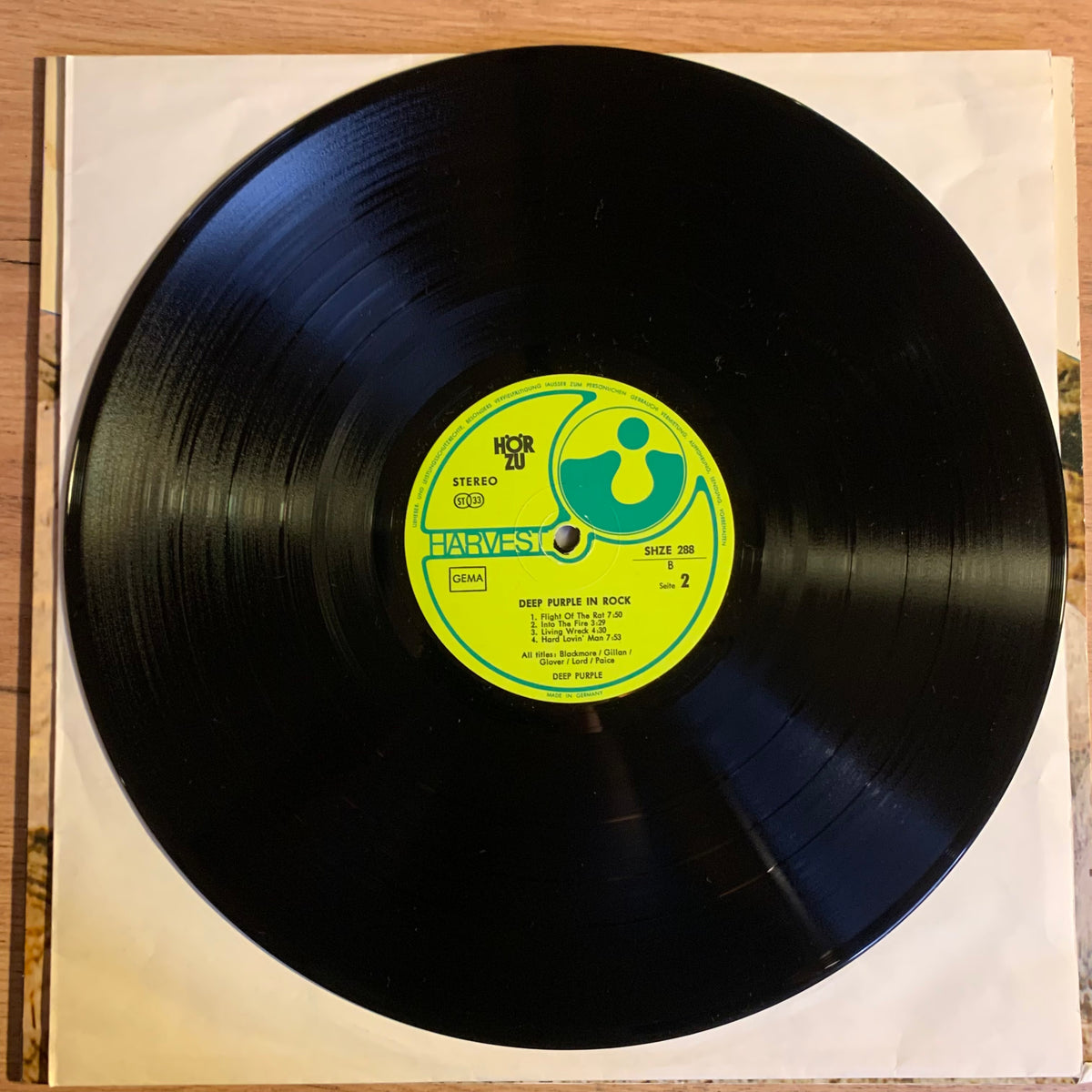 Deep Purple In Rock, disque Harvest Hör Zu SHZE 288