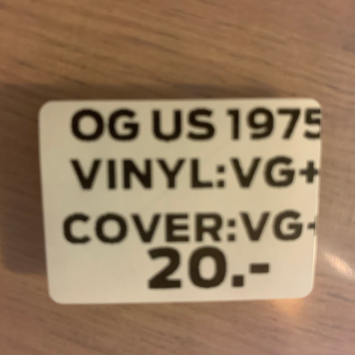 Étiquette état : OG US 1975, disque VG+, pochette VG+, 20 CHF