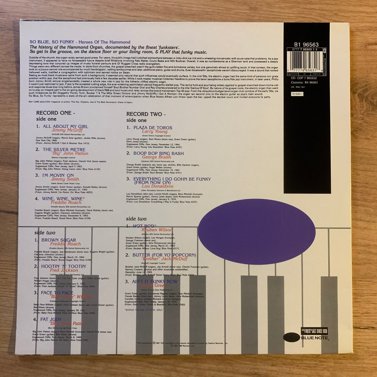 So Blue So Funky Heroes of the Hammond : pochette verso