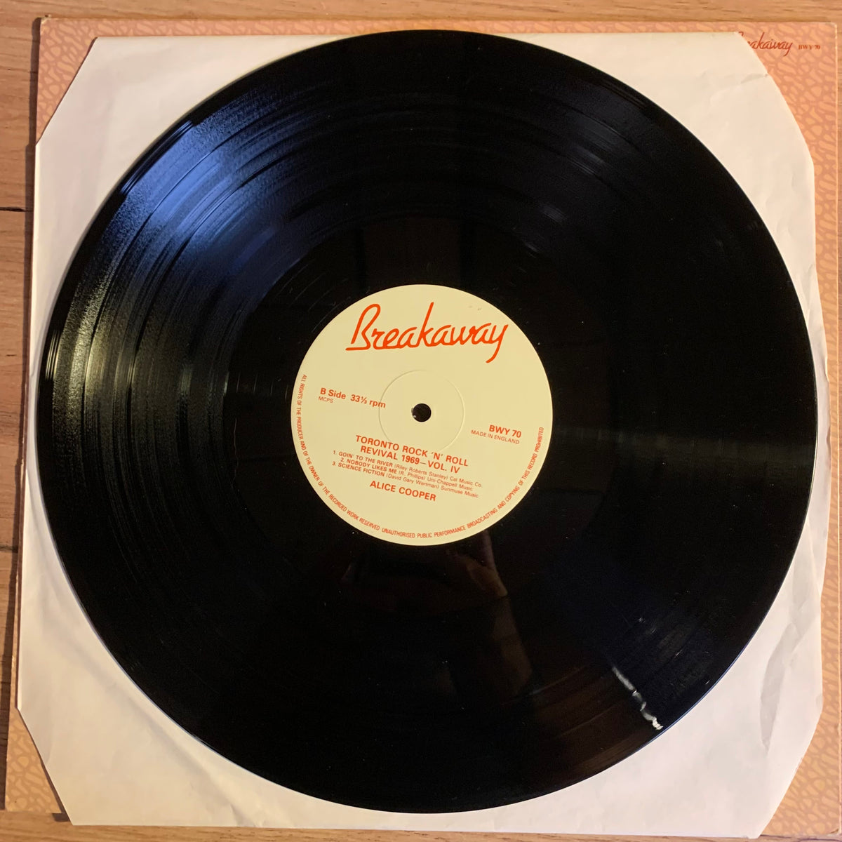 Alice Cooper - disque Breakaway BWY 70