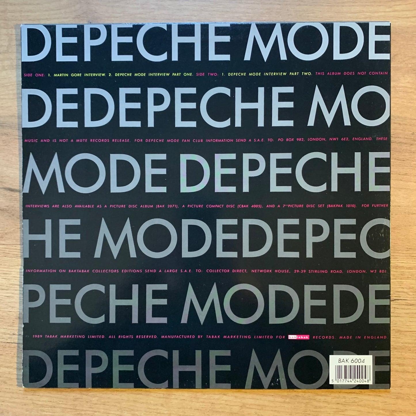 DEPECHE MODE - THE TOUR BUS TAPES...BOOT UK 1989...EX/VG+