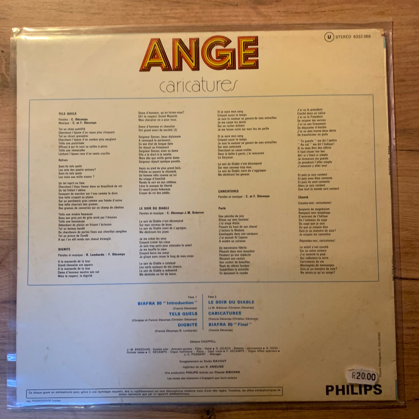 Ange – Caricatures...RE FR 1972...VG+/VG+