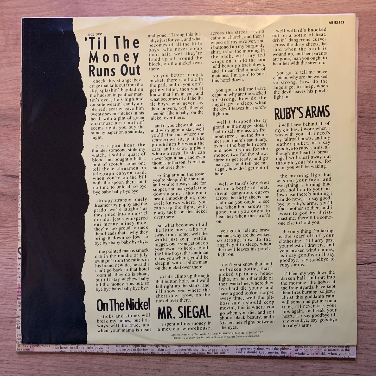 TOM WAITS - HEARTATTACK AND VINE...OG FR 1981...VG+/VG+