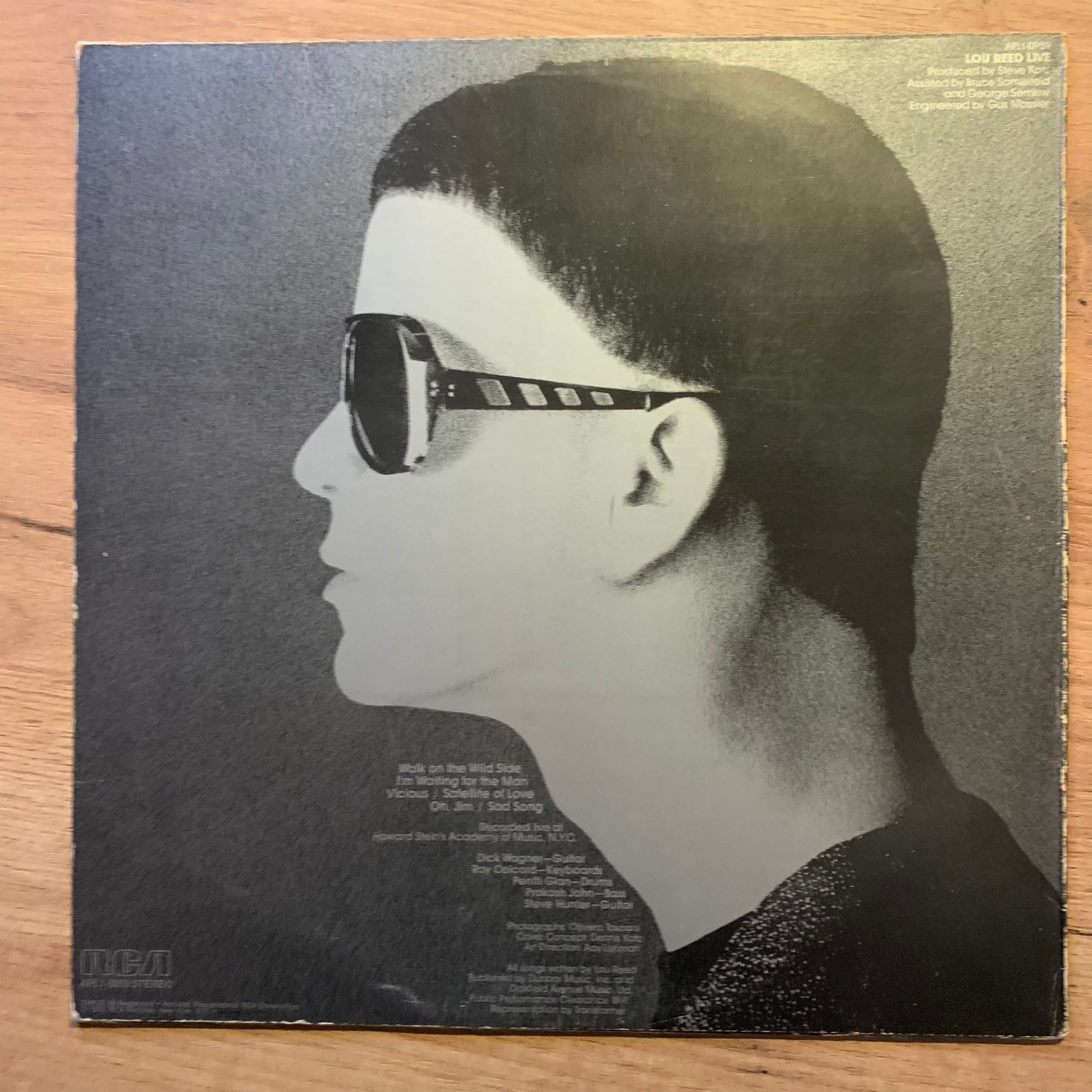 Lou Reed - Live - Pochette verso