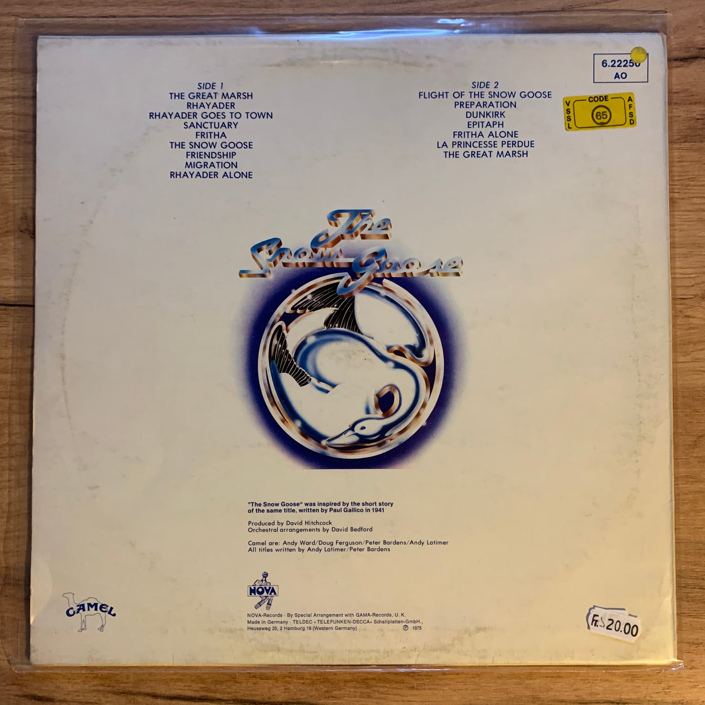 CAMEL - THE SNOW GOOSE...RE GER 1975... VG++/VG+