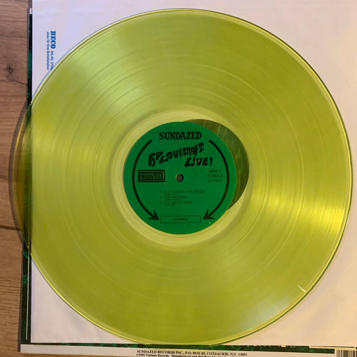 Vinyle vert translucide