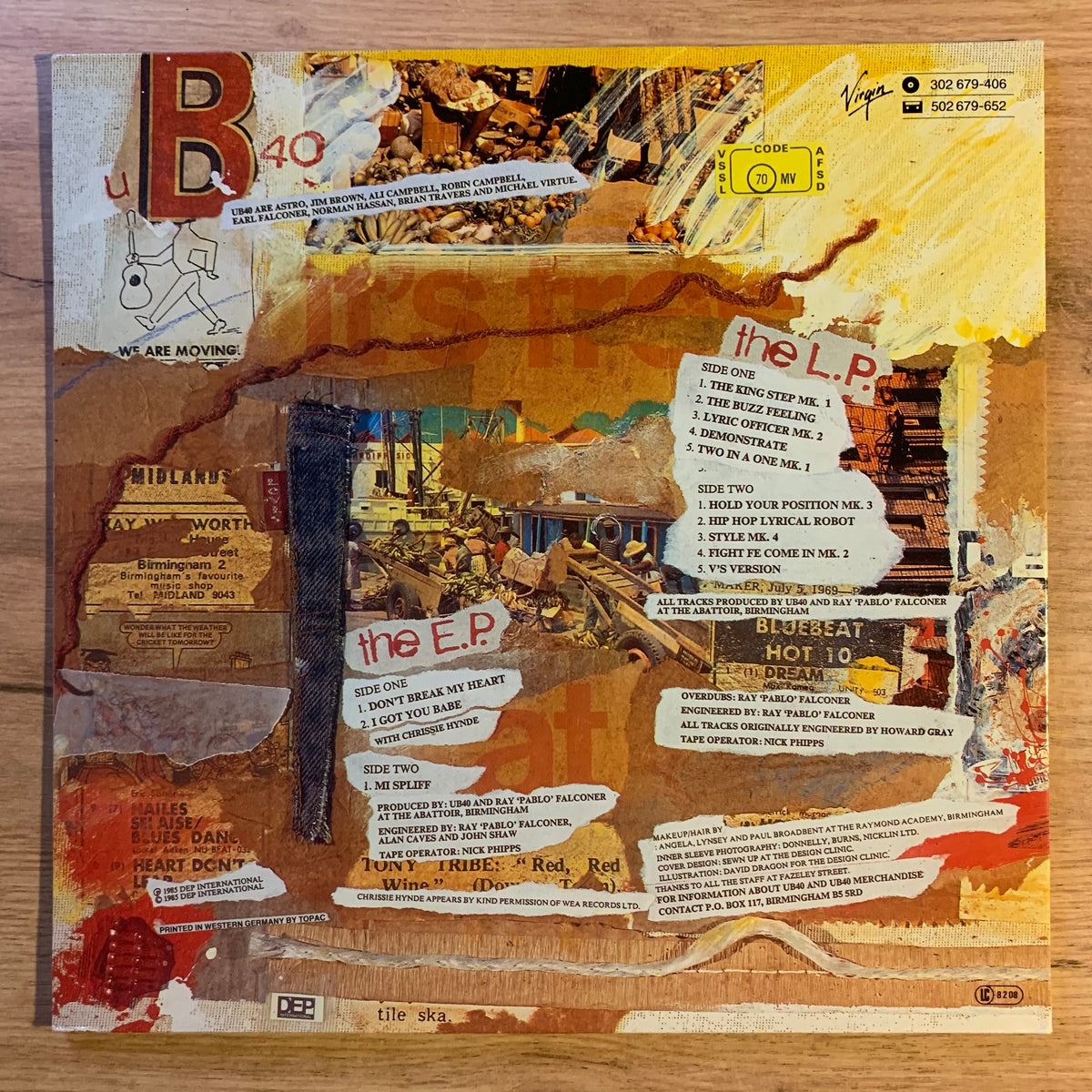 UB40 – Baggariddim, pochette verso
