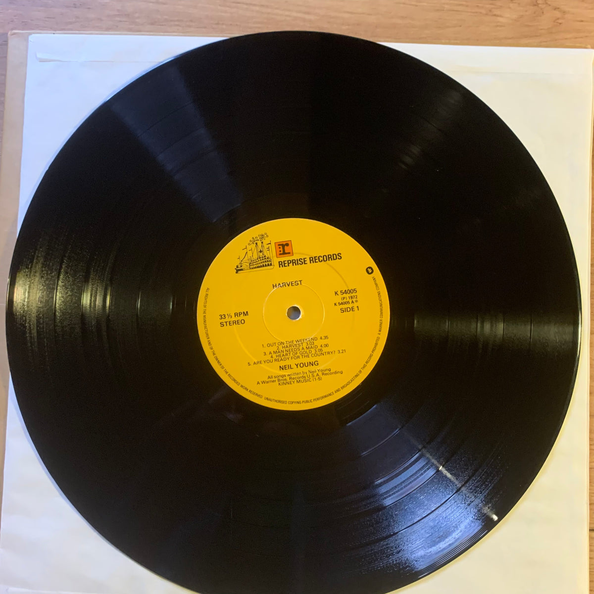 Neil Young Harvest - disque Reprise Records K 54005